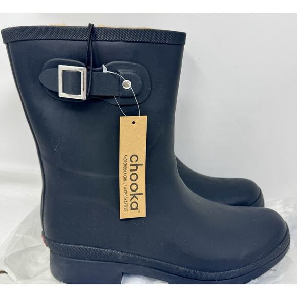 Chooka womens Solid Delridge Mid-Height Rain Boot Black, New In Package - 9 main image 5